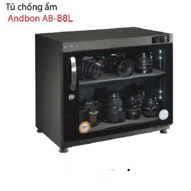 Tủ Chống Ẩm Andbon AB-88L(90 Lít), Điều Khiển Ngoài, Đèn Led